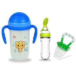 Chinmay Kids Soft Straw Anti Slip Feeding Sipper with Fruit Feeder & Soother - Blue & Green-image-74