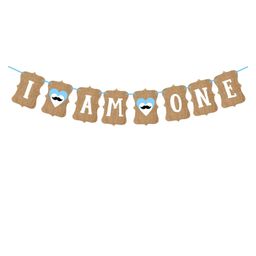 Zyozi I Am One Mustache Banner For Boys, I Am One Birthday Banner-image-50