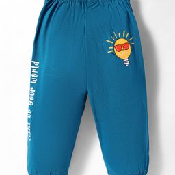 Tango Single Jersey Knit Full Length Text & Sun Printed Lounge Pant - Blue-picture-11