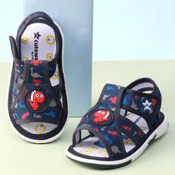 Cute Walk by Babyhug Sandals with Velcro Closure Dino Print & Applique - Navy Blue-image-81
