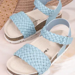 Briskers Basket Weave Designed Sandals - Sky Blue-picture-33