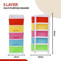 RUBOXA Red & Green Textured 5 Layer Drawer Organiser image 4
