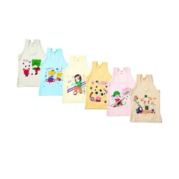 Desnuda Kids Pack Of 6 Pure Cotton Innerwear Vests-image-9
