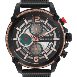 GIORDANO Men Black Dial & Textured Straps Analogue Watch GZ-50039-11-image-22