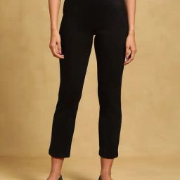 Label Ritu Kumar Black Loose Fit Treggings-image-49