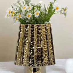 Art Street Gold Ceramic Tiva Gold Plated Decorative Vase-picture-15