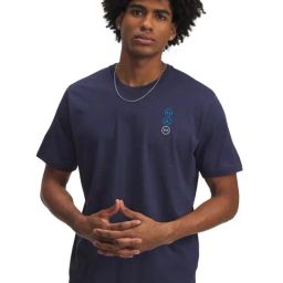 Under Armour Blue Regular Fit Sports T-Shirt-image-86