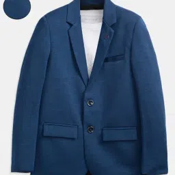 Charchit Blue Cotton Comfort Fit Blazer with T-Shirt-picture-1