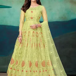 Warthy Ent Floral Embroidered Net Unstitched Dress Material-image-98