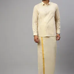 Ramraj Men Solid Adjustable Dhoti image 4