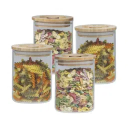 Goodhomes Transparent Glass Storage Jars (660 ml) - Set of 4-12