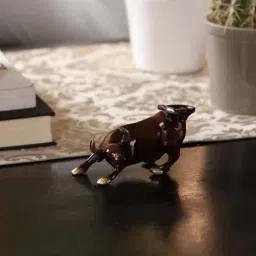 eCraftIndia Brass Charging Bull Brass Figurine-image-3