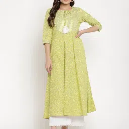 Sringam Light Green Printed A Line Kurta-picture-8