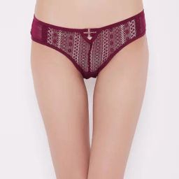 Clovia Purple Lace Bikini Panty-image-55
