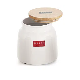 HAZEL Yellow & White Galvanized metal Storage Container with Lid - Set of 2 image 3