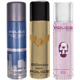 Police Light Blue, Millionaire Homme & To Be Woman Deo Combo Set-image-91