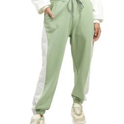 Levi's Light Green & White Color-Block Mid Rise Joggers-image-56