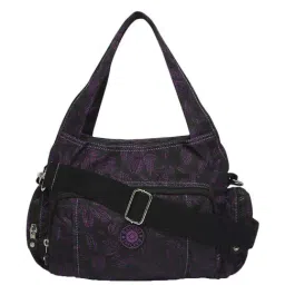 Baomi Black & Purple Printed Medium Handbag-39