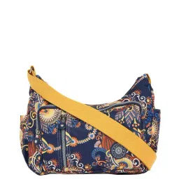 Baomi Blue & Yellow Printed Medium Sling Handbag-11