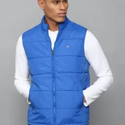 Allen Solly Blue Cotton Regular Fit Quilted Jackets-picture-34