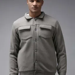 Showoff Grey Cotton Regular Fit Sweatshirt-12