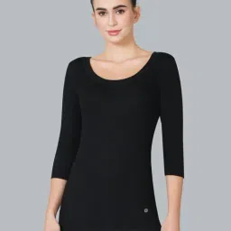 Van Heusen Black Self Pattern Thermal Top-picture-0