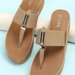 Code by Lifestyle Women's Beige T-Strap Wedges-23