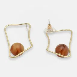 Sohi Gold Plated Party Designer Stone Drop Earrings-image-7