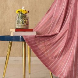Urban Space Vertical Weaves Berry Polyester Sheer Window Curtains - Set of 2-24