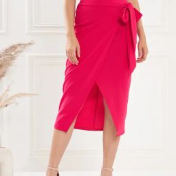KASSUALLY Pink Midi Skirt-picture-34