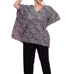 LASTINCH Black & White Printed Kaftan Top With Pyjamas-picture-14