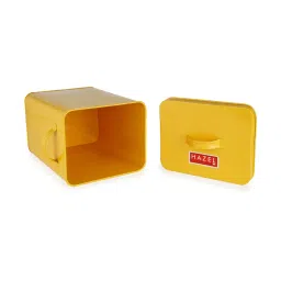 HAZEL Yellow & Green Galvanized metal Storage Container with Lid - Set of 2 image 3