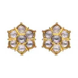 CKC Gold Earstuds with Uncut Diamond Accents: Timeless Elegance-44