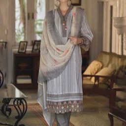 Autumnlane Feroza Grey Pakistani Kurta-image-32