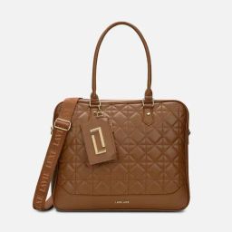 LAVIE LUXE Decode Tan Quilted Large Laptop Bag-picture-29