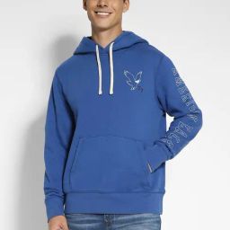 American Eagle Blue Regular Fit Printed Hooded Sweatshirt-picture-14