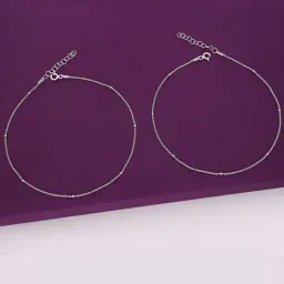 Kai Jewel Sterling Silver Link Chain & Beads Anklet for Women-image-31