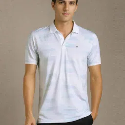 Louis Philippe White Slim Fit Printed Polo T-Shirt-picture-10
