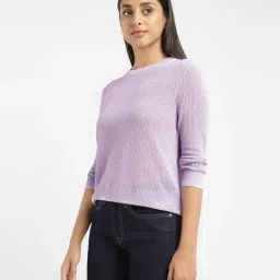 Levi's Lavender Cotton Self Design Sweater-image-42