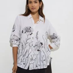 Zuba by Westside White Floral Design Tunic-image-5