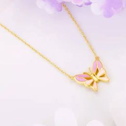 GIVA 925 Silver Golden Flutter With Joy Butterfly Necklace for Women & Girls-image-20
