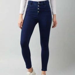 Miss Chase Navy Blue Skinny Fit Relaxed High Rise Regular Length Denim Stretchable Jeans-image-86