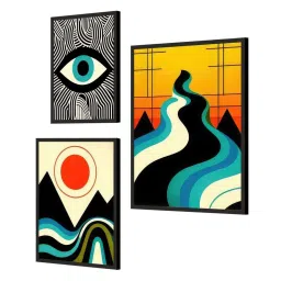 999Store Multicolor Canvas Modern Abstract Art Painting - Set of 3 image 3