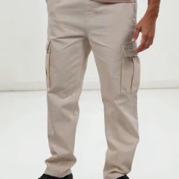 celio Celio* Ecru Loose Fit Cargo Jeans-picture-11