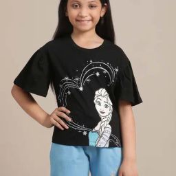 Kidsville Black Cotton Printed T-Shirt-image-19