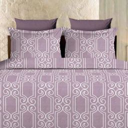 Ariana Verona Lavender Cotton Geometric Cotton Bed Sheet-image-15