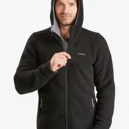 Quechua By Decathlon Black Slim Fit Sports Hoodie-image-34