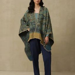 aarke Ritu Kumar Green Printed Shrug-4