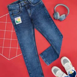 Pantaloons Junior Cobalt Blue Cotton Embroidered Jeans-image-55