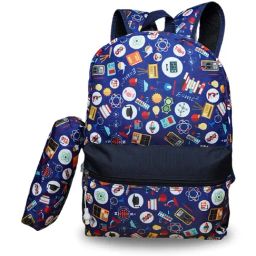 Bad Habit Blue Printed Backpack - 12 Ltrs-picture-24
